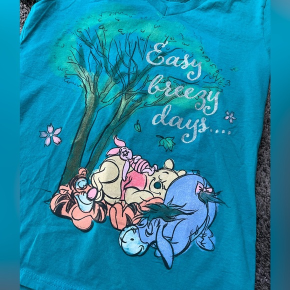 Disney Winnie the Pooh and Friends Graphic Tee Teal Blue Women’s Size Large NWOT - Picture 2 of 3